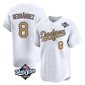 Punc LA.Dodgers #8 Enrique Hern¨¢ndez Player Gold World Series Collection Limited Home Stitched Jerseys