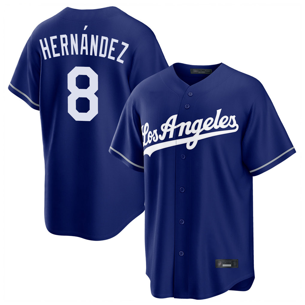 Punc LA.Dodgers #8 Enrique Hern¨¢ndez Player Royal Game Stitched Jerseys