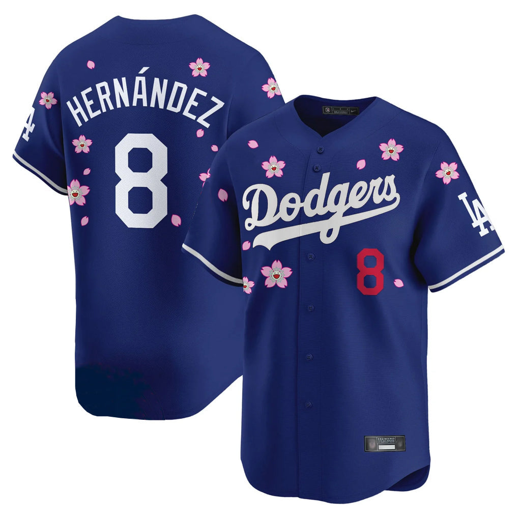 Punc LA.Dodgers #8 Enrique Hern¨¢ndez Player Royal Tokyo Series Vapor Premier Limited Stitched Jerseys
