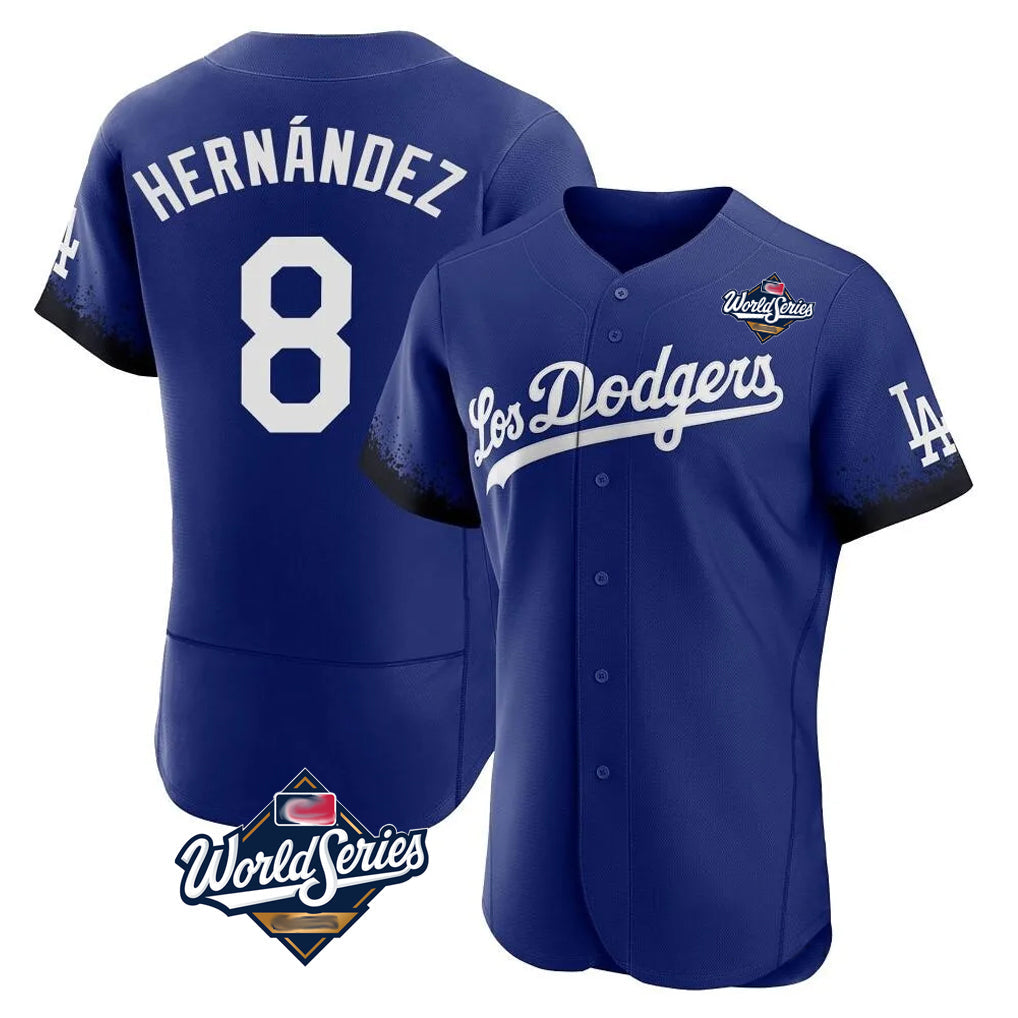 Punc LA.Dodgers #8 Enrique Hern¨¢ndez Player Royal World Series City Connect Elite Home Stitched Jerseys
