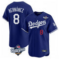 Punc LA.Dodgers #8 Enrique Hern¨¢ndez Player Royal World Series Limited Home Stitched Jerseys