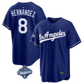 Punc LA.Dodgers #8 Enrique Hern¨¢ndez Player Royal World Series Meet Game Stitched Jerseys