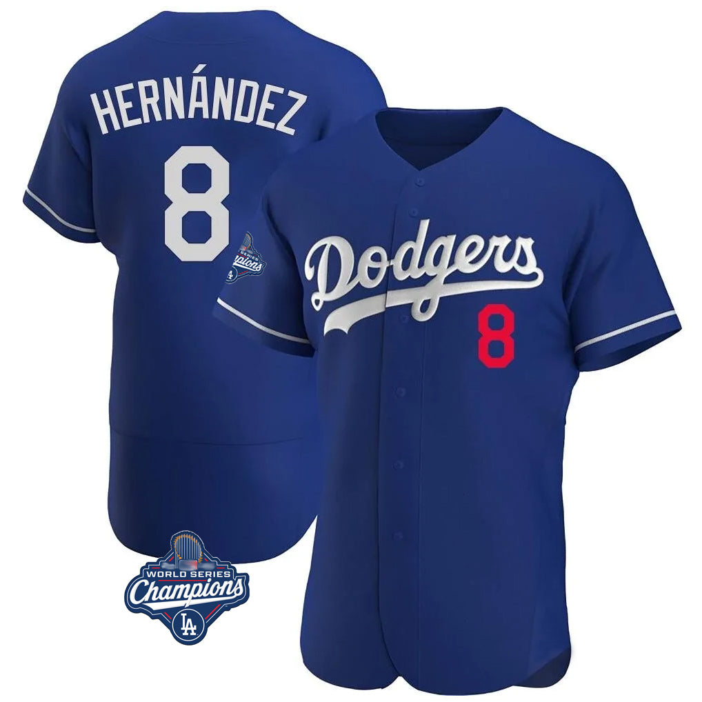 Punc LA.Dodgers #8 Enrique Hern¨¢ndez Player Royal World Series Meet Limited Elite Home Stitched Jerseys
