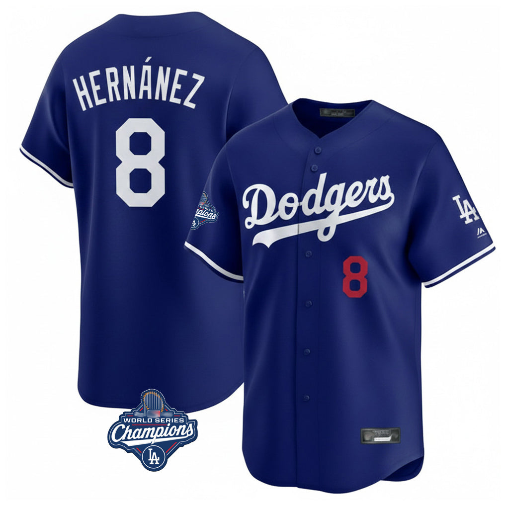 Punc LA.Dodgers #8 Enrique Hern¨¢ndez Player Royal World Series Meet Limited Home Stitched Jerseys