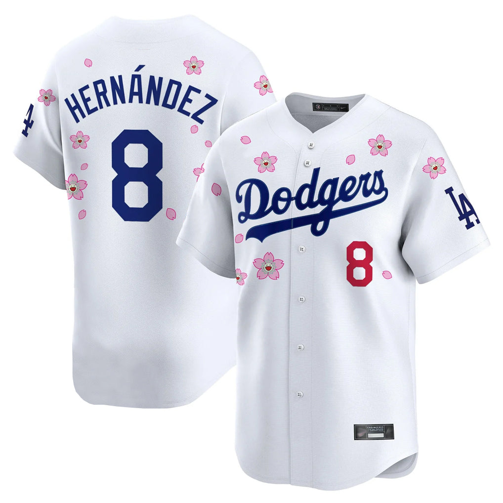 Punc LA.Dodgers #8 Enrique Hern¨¢ndez Player White Tokyo Series Vapor Premier Limited Stitched Jerseys