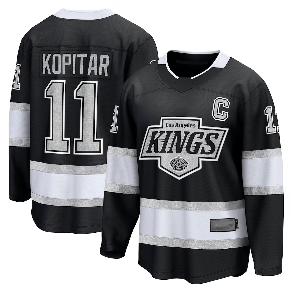Punc LA.Kings #11 Anze Kopitar Black Home Premier Breakaway Player Jerseys