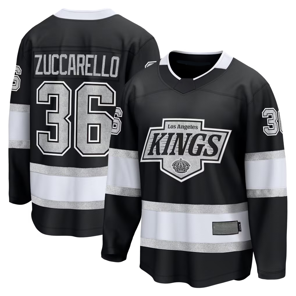 Punc LA.Kings #36 Mats Zuccarello Black Home Breakaway Jerseys