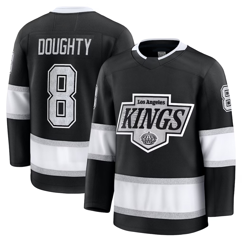 Punc LA.Kings #8 Drew Doughty Black Home Premium Jerseys