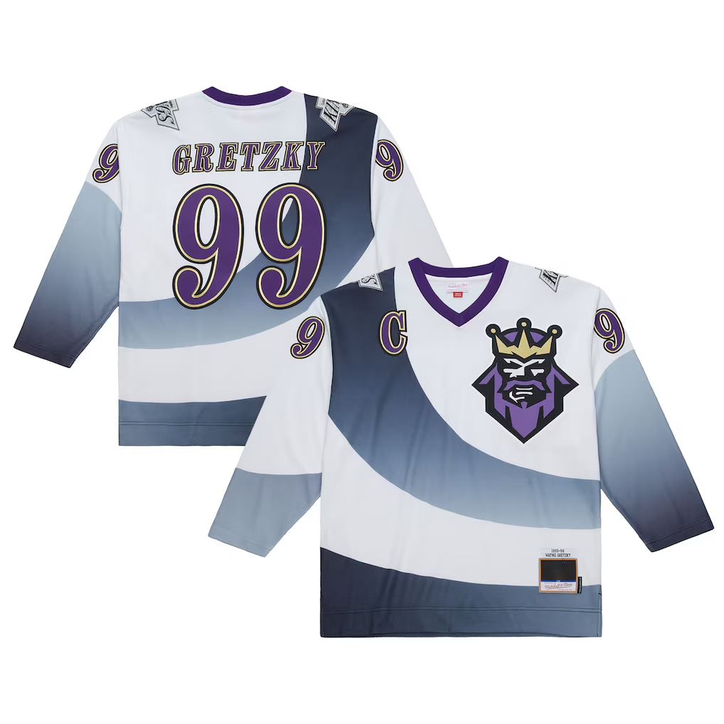 Punc LA.Kings #99 Wayne Gretzky Mitchell & Ness White 1995-96 Power Play Jerseys