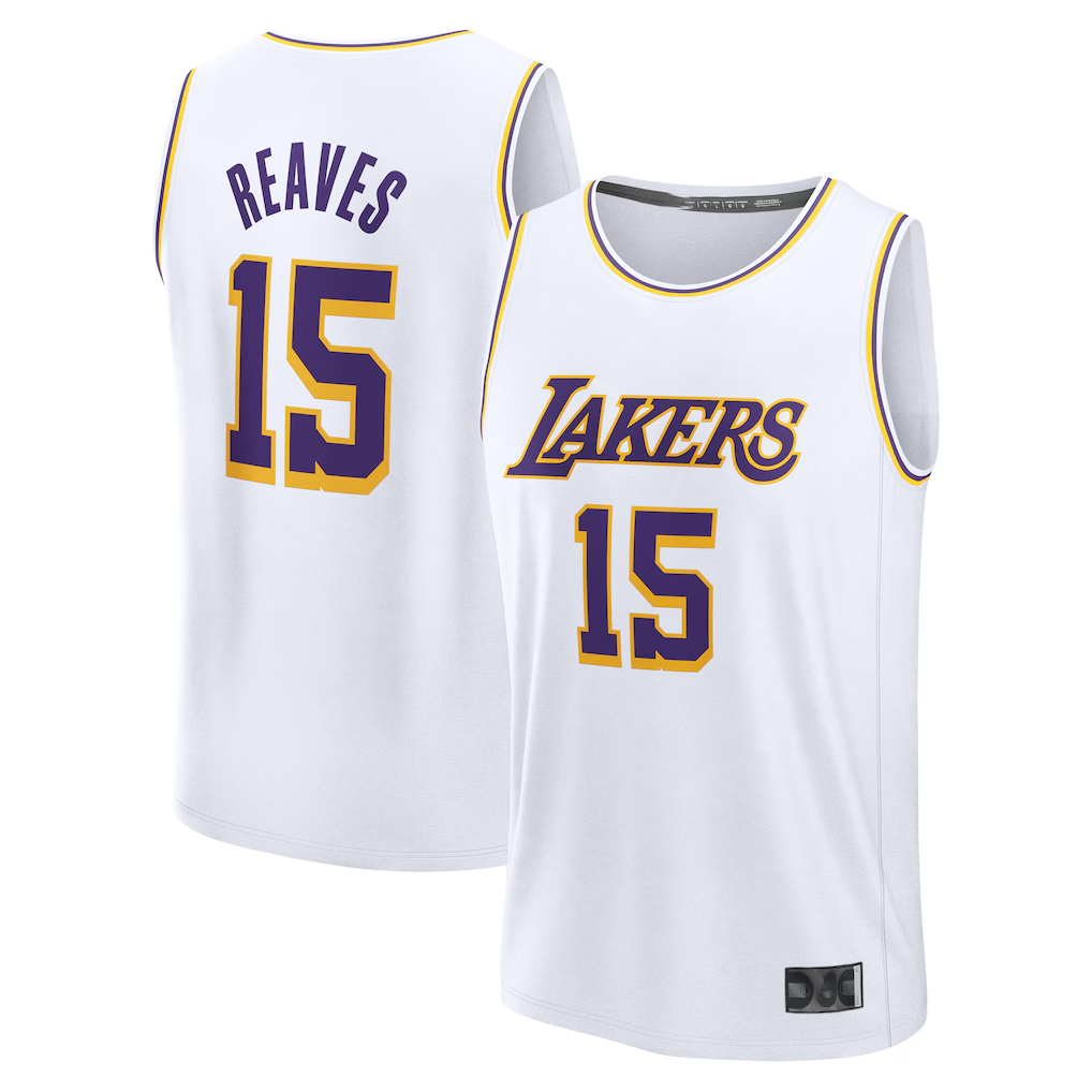 Punc LA.Lakers #15 Austin Reaves White Fast Break Replica Player Stitched Jerseys - Association Edition