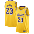 Punc LA.Lakers #23 LeBron James Gold Swingman Stitched Jerseys - Icon Edition