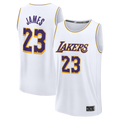 Punc LA.Lakers #23 LeBron James White Fast Break Replica Player Stitched Jerseys - Association Edition