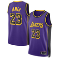 Punc LA.Lakers #23 Lebron James Statement Edition Swingman Stitched Jerseys