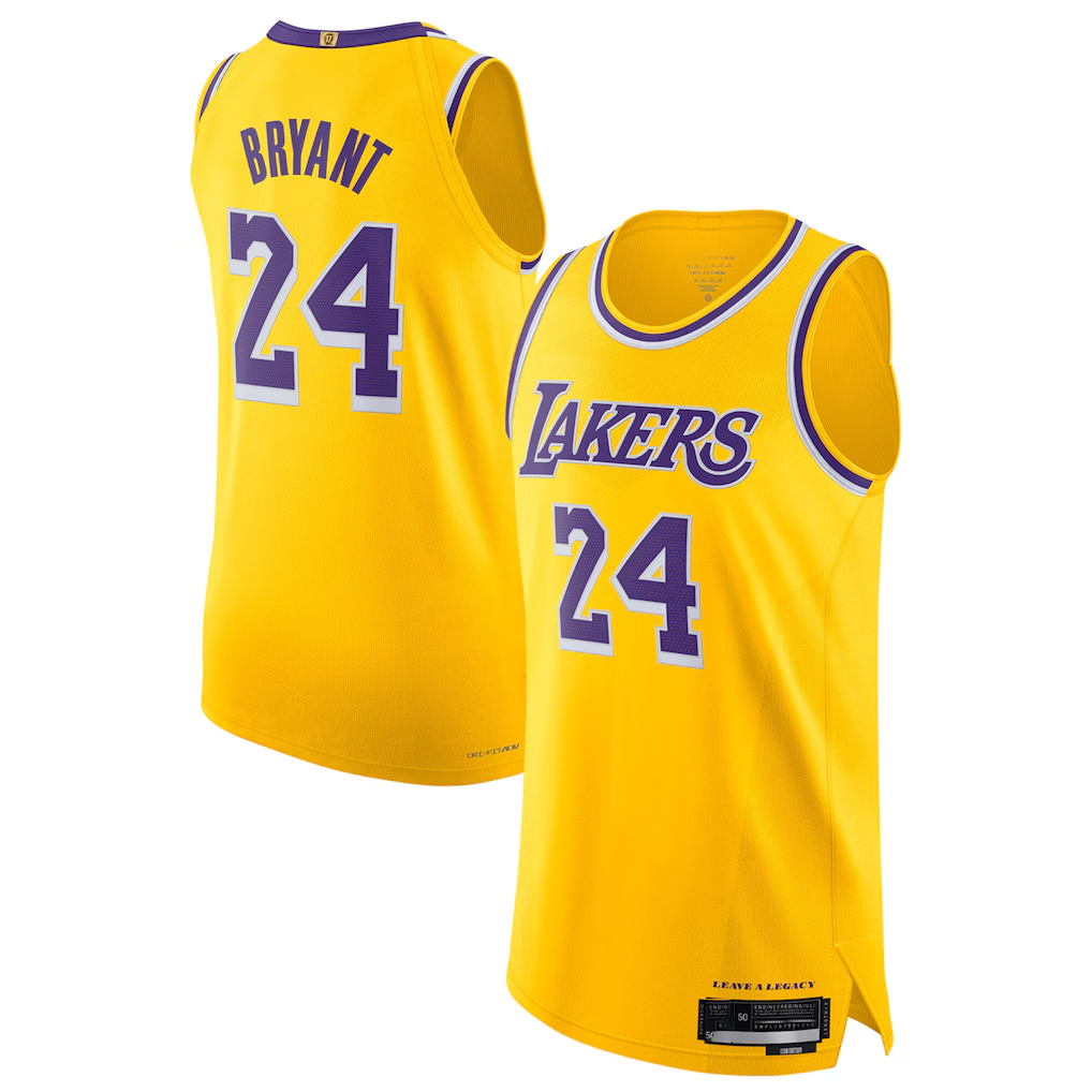 Punc LA.Lakers #24 Kobe Bryant Authentic Icon Stitched Jerseys