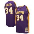 Punc LA.Lakers #34 Shaquille O'Neal Mitchell & Ness Purple 2000 All-Star Game Authentic Jerseys