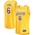 Punc LA.Lakers #6 LeBron James Gold 2021-2022 Fast Break Replica Stitched Jerseys - Icon Edition