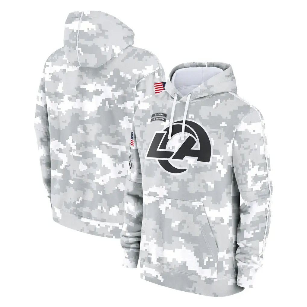 Punc LA.Rams Arctic Camo Salute to Service Hoodies Limited Game Blank Player Stitched Jerseys