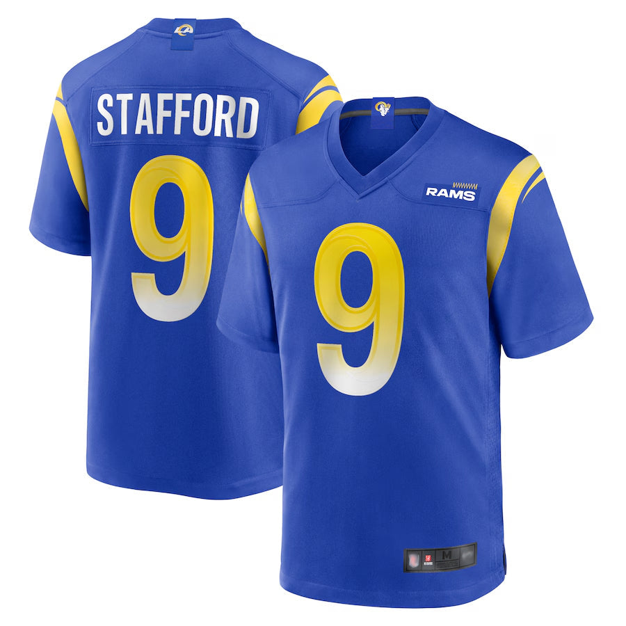 Punc LA.Rams Home Game Football Jerseys - Royal - #9 Matthew Stafford Player Stitched Jerseys
