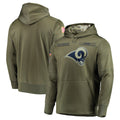 Punc LA.Rams Olive Salute to Service Pullover Hoodies Home Game Blank Player Stitched Jerseys