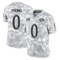 Punc LA.Rams #0 Byron Young Player Arctic Camo Salute To Service Limited Game Stitched Jerseys