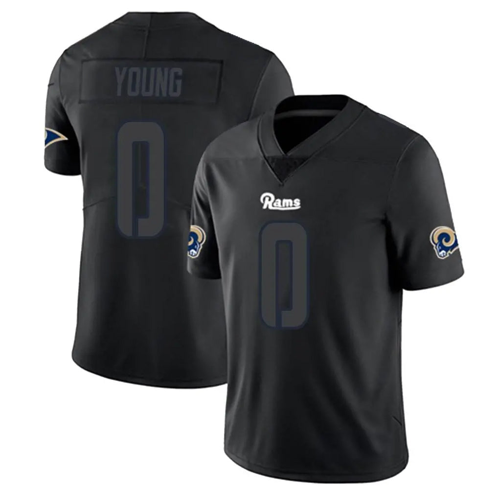 Punc LA.Rams #0 Byron Young Player Black Impact Limited Home Game Stitched Jerseys