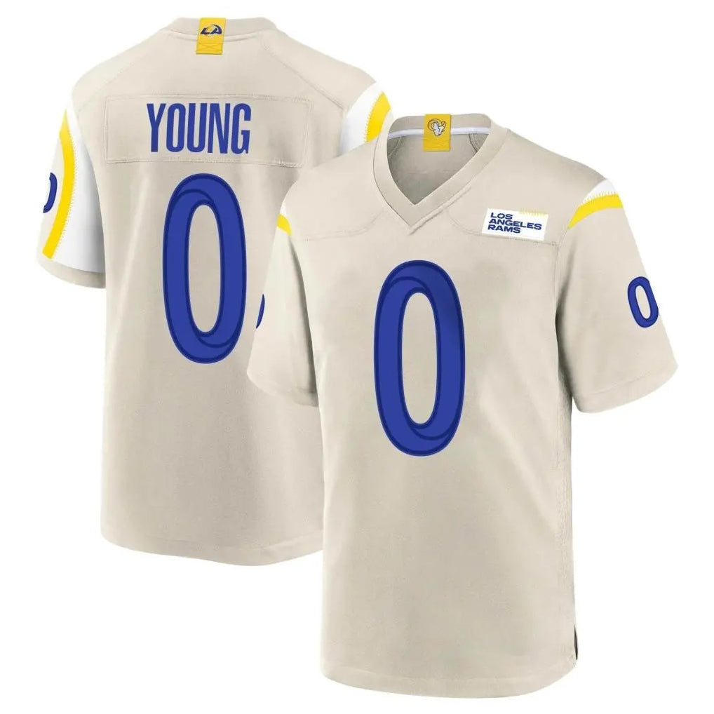 Punc LA.Rams #0 Byron Young Player Bone Home Game Stitched Jerseys
