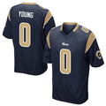 Punc LA.Rams #0 Byron Young Player Navy Home Game Stitched Jerseys