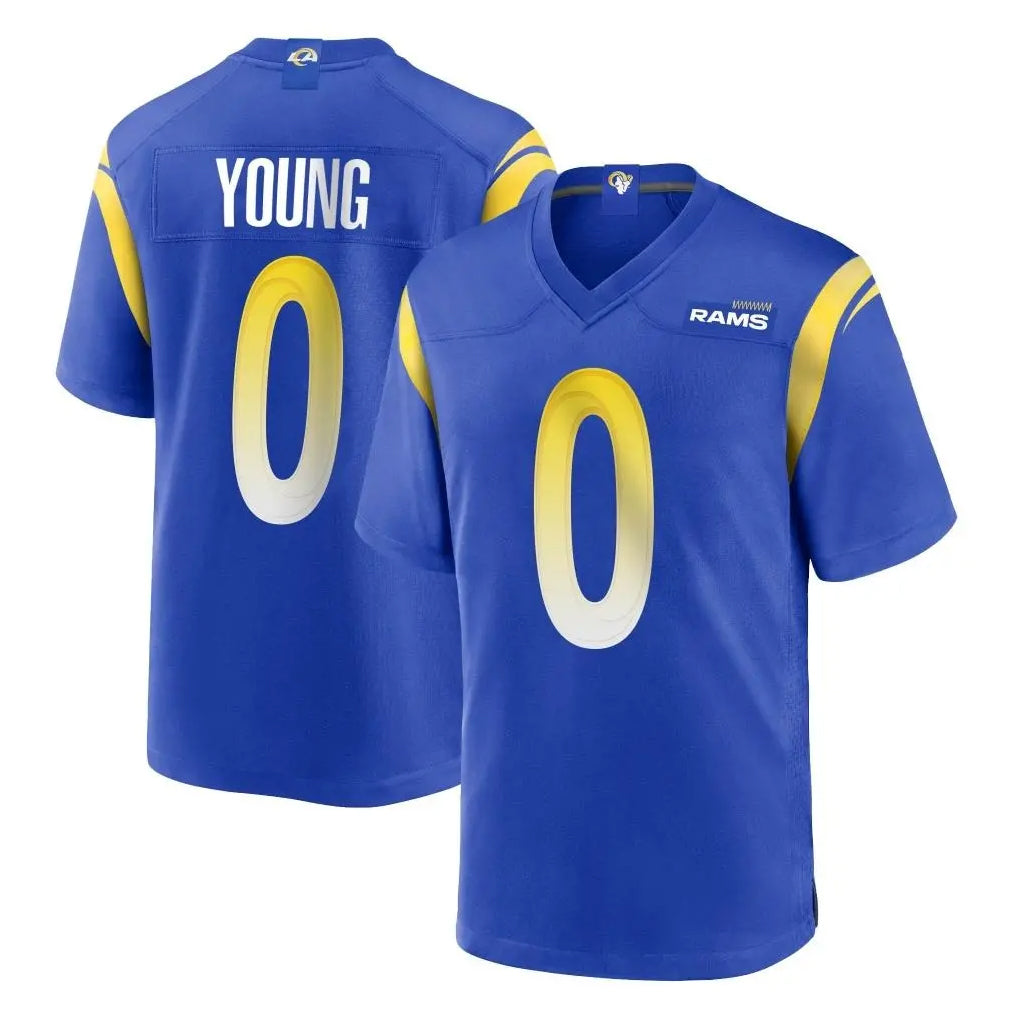 Punc LA.Rams #0 Byron Young Player Royal Home Game Stitched Jerseys
