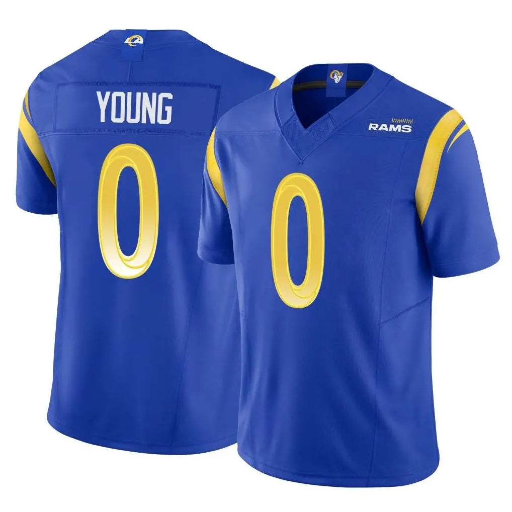 Punc LA.Rams #0 Byron Young Player Royal Limited Vapor F.U.S.E. Home Game Stitched Jerseys