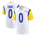 Punc LA.Rams #0 Byron Young Player White Home Game Stitched Jerseys