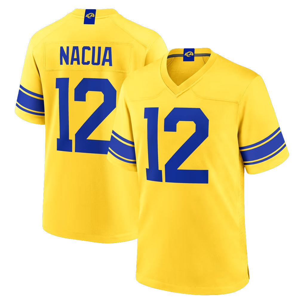 Punc LA.Rams #12 Puka Nacua Player Gold Classic Sol Home Game Stitched Jerseys