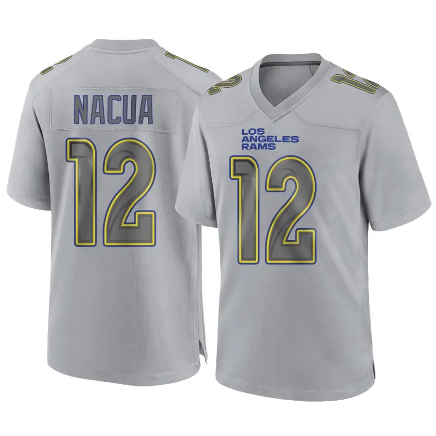 Punc LA.Rams #12 Puka Nacua Player Gray Atmosphere Fashion Game Stitched Jerseys