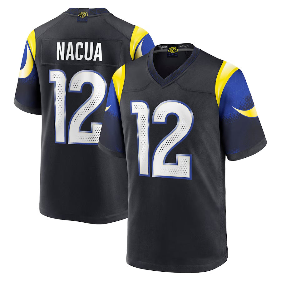 Punc LA.Rams #12 Puka Nacua Player Midnight Blue Rivalries Collection Game Stitched Jerseys