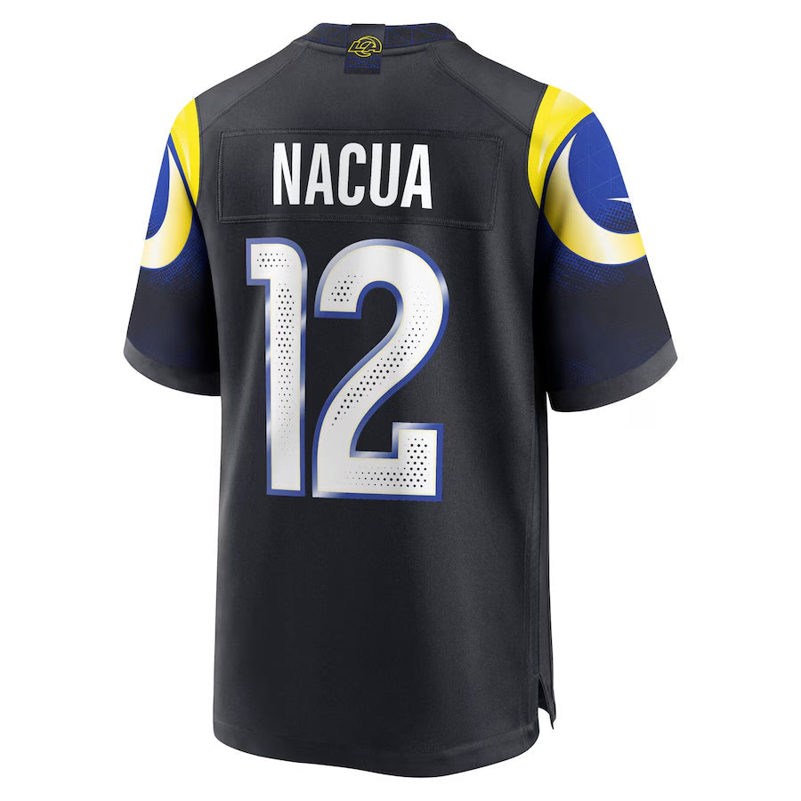Punc LA.Rams #12 Puka Nacua Player Midnight Blue Rivalries Collection Game Stitched Jersey