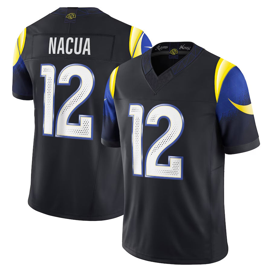 Punc LA.Rams #12 Puka Nacua Player Midnight Blue Rivalries Collection Vapor Limited Stitched Jerseys