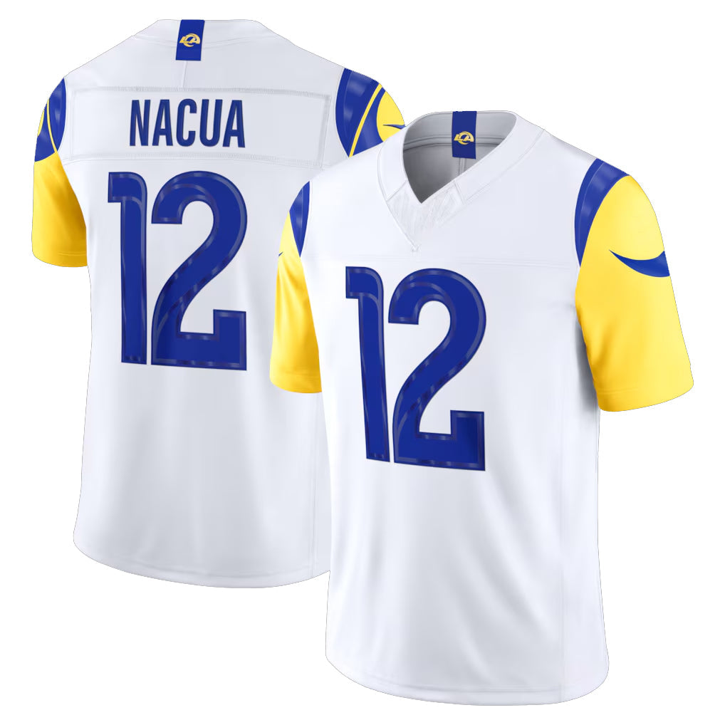 Punc LA.Rams #12 Puka Nacua Player White Vapor F.U.S.E. Limited Home Game Stitched Jerseys