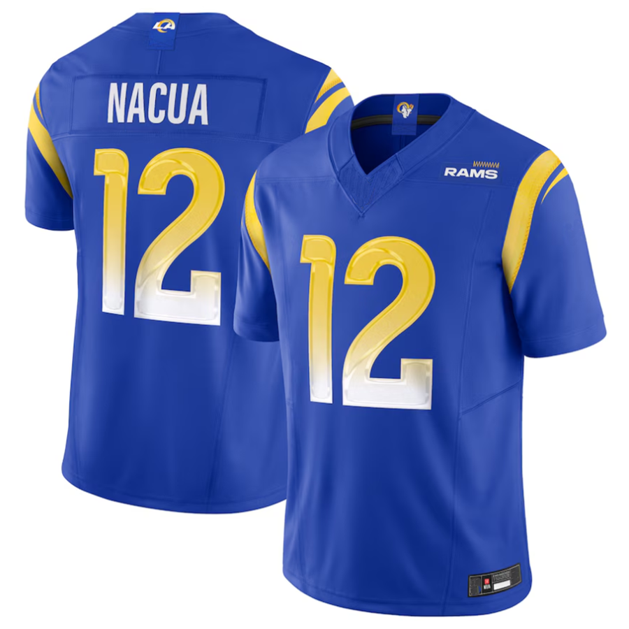 Punc LA.Rams #12 Puka Nacua Royal Vapor F.U.S.E. Limited Player Stitched Jerseys