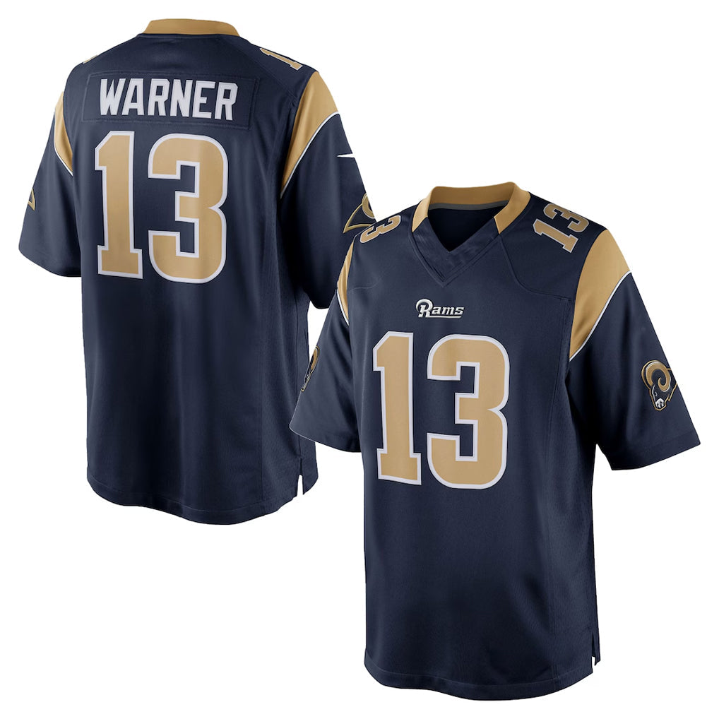 Punc LA.Rams #13 Kurt Warner Player Navy Retired Limited Stitched Jerseys
