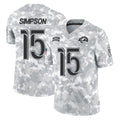 Punc LA.Rams #15 Ty Simpson Player Arctic Camo Salute To Service Limited Game Stitched Jerseys