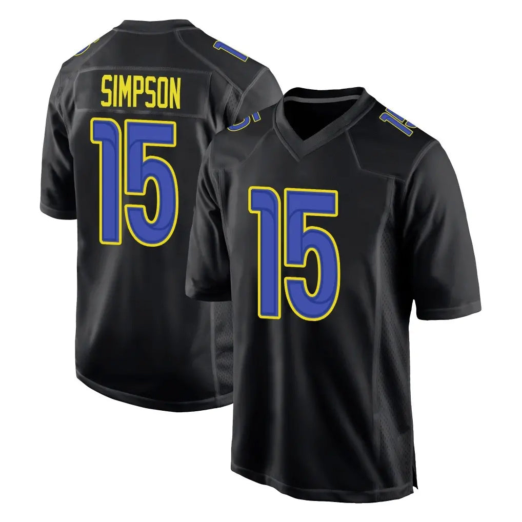 Punc LA.Rams #15 Ty Simpson Player Black Fashion Limited Home Game Stitched Jerseys