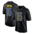 Punc LA.Rams #15 Ty Simpson Player Black Fashion Limited Home Game Stitched Jerseys