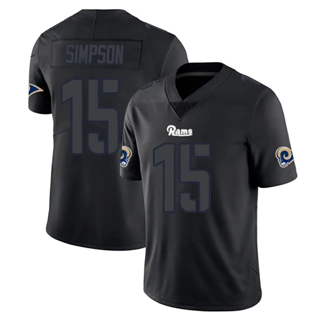 Punc LA.Rams #15 Ty Simpson Player Black Impact Limited Home Game Stitched Jerseys