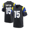 Punc LA.Rams #15 Ty Simpson Player Black Midnight Rivalries Collection Home Game Stitched Jerseys