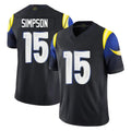 Punc LA.Rams #15 Ty Simpson Player Black Midnight Rivalries Collection Limited Home Game Stitched Jerseys