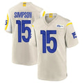 Punc LA.Rams #15 Ty Simpson Player Bone Home Game Stitched Jerseys