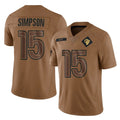 Punc LA.Rams #15 Ty Simpson Player Brown Salute To Service Limited Stitched Jerseys