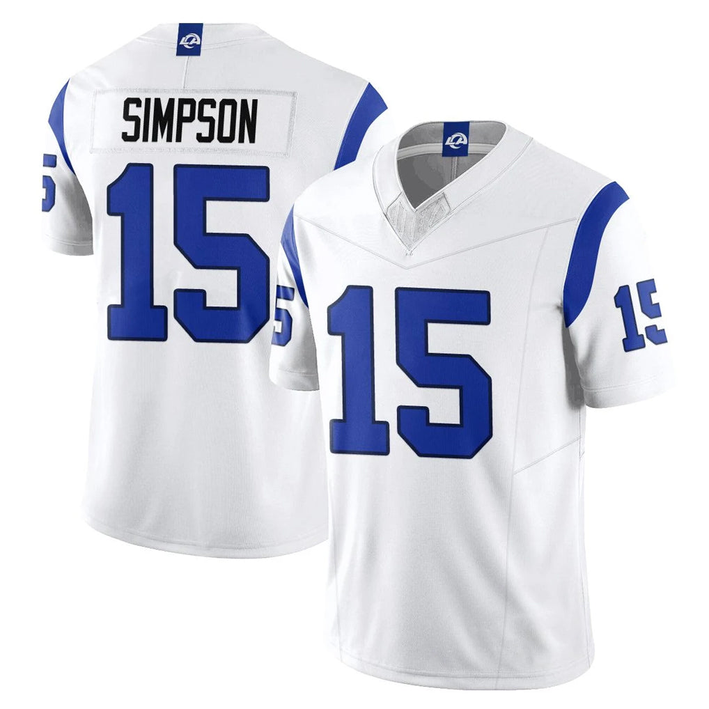Punc LA.Rams #15 Ty Simpson Player Fearsome White Limited Vapor F.U.S.E. Home Game Stitched Jerseys