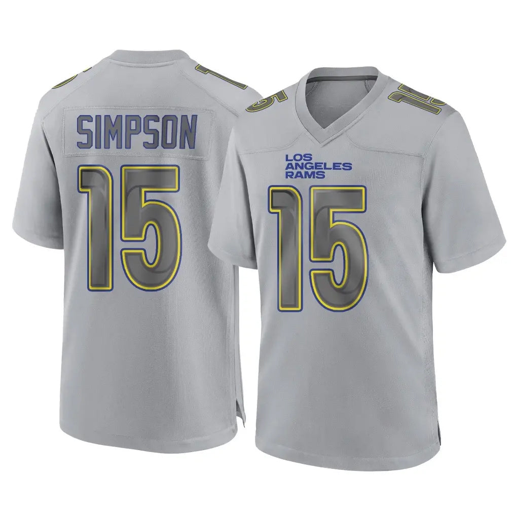 Punc LA.Rams #15 Ty Simpson Player Gray Atmosphere Fashion Home Game Stitched Jerseys
