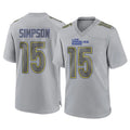 Punc LA.Rams #15 Ty Simpson Player Gray Atmosphere Fashion Home Game Stitched Jerseys