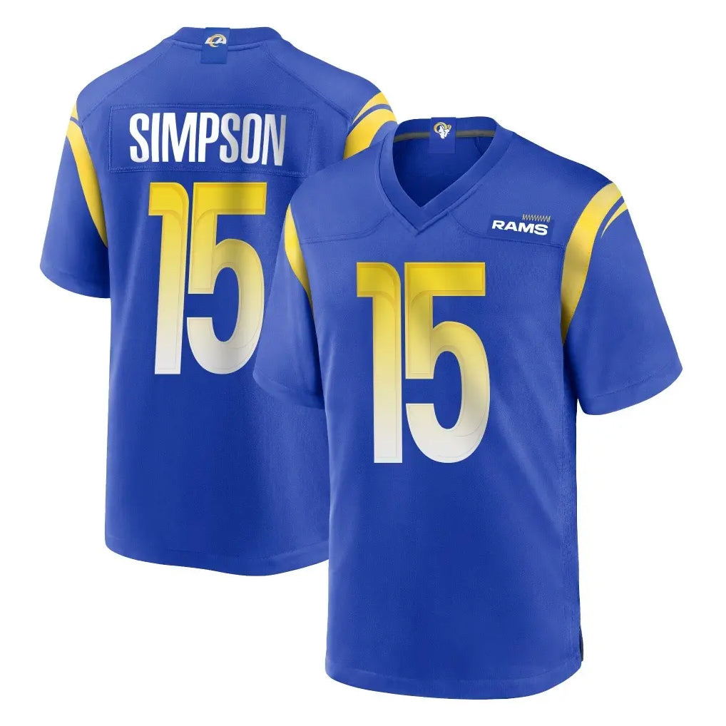 Punc LA.Rams #15 Ty Simpson Player Royal Home Game Stitched Jerseys